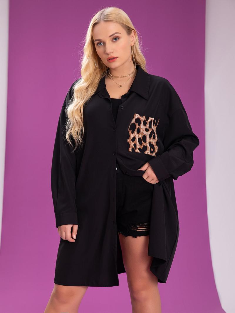 Women's Plus Size Outerwear & Coats Women's 4XL Black Long Sleeve Jackets Turn-down Collar Leopard Pockets 2022 Autumn Oversized Sweatsh
Women's Plus Size Outerwear & Coats Women's 4XL Black Long Sleeve Jackets Turn-down Collar Leopard Pockets 2022 Autumn Oversized Sweatsh