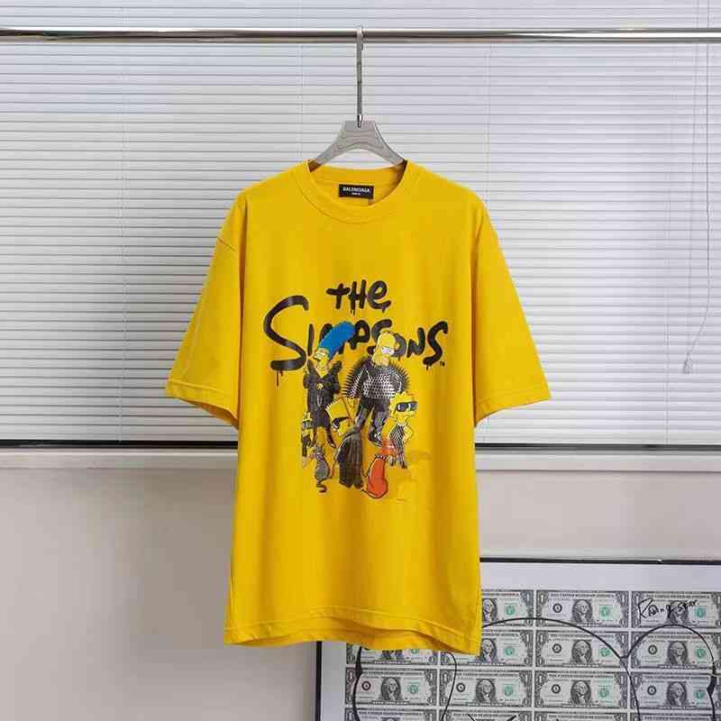 LX39 New Paris Simpsons short sleeve high version T-shirt versatile casual men' and women' same lover' half, White
LX39 New Paris Simpsons short sleeve high version T-shirt versatile casual men' and women' same lover' half, White