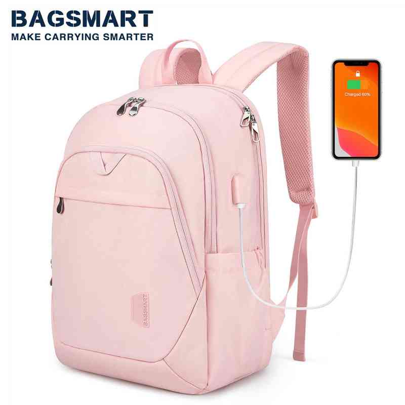 Laptop Backpack For Women Bagsmart Large Capacity ''Company Backpacks With USB Port Charging School Bag Travel Bag Men J220620