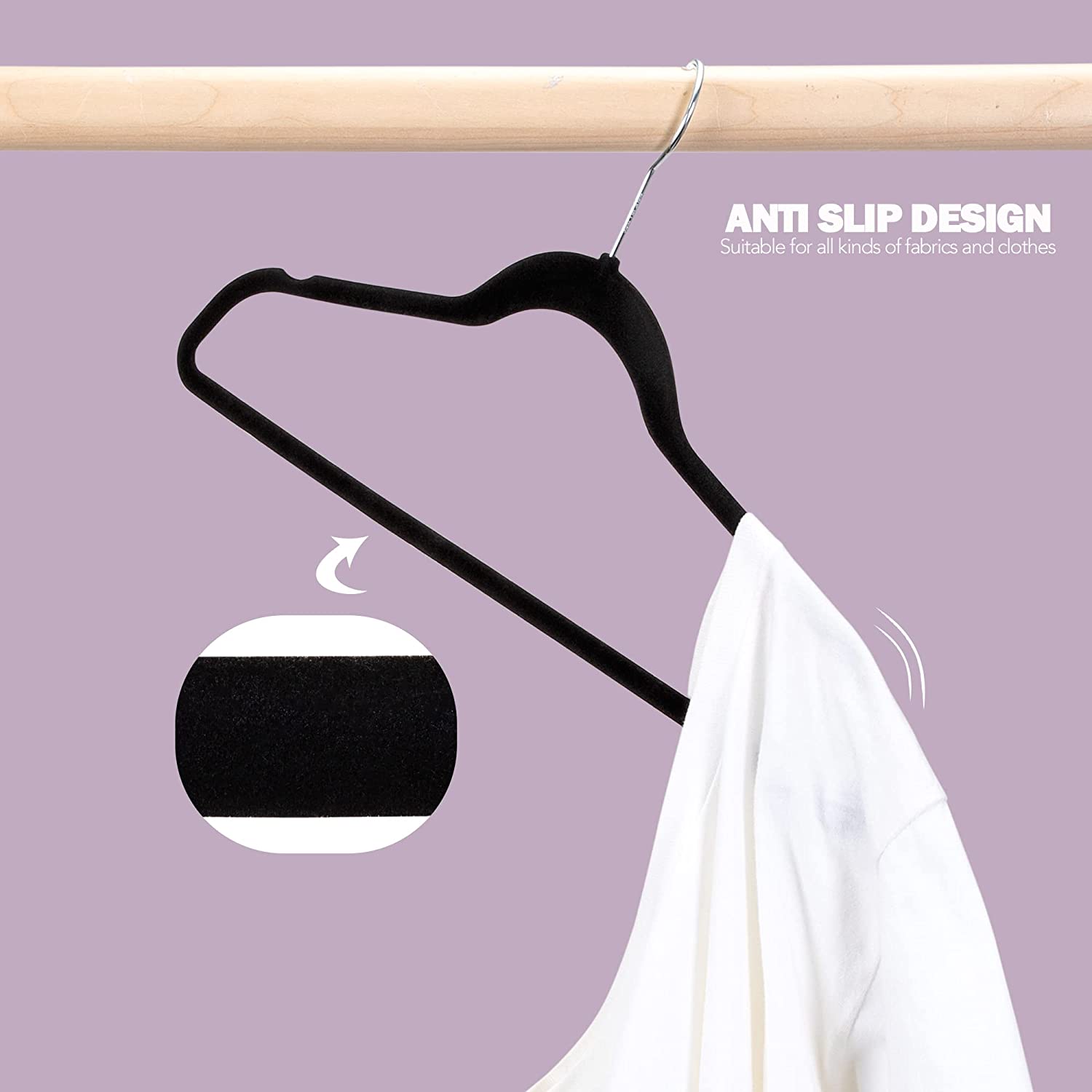 Nobemall Premium Non Slip Felt Premium Velvet Hangers for Coats Pants Dress9100615