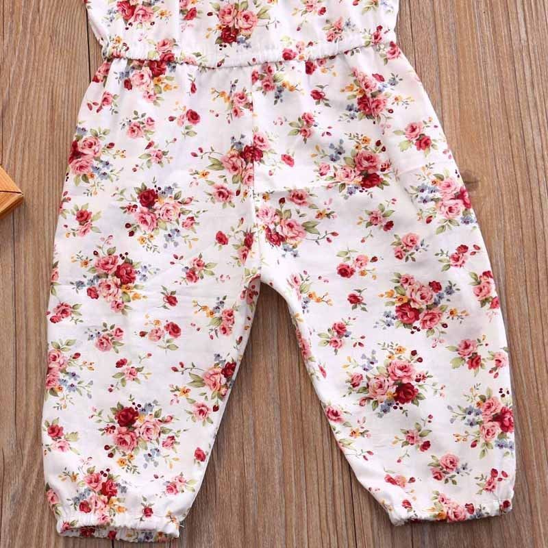 Wholesale born Infant Baby Girl Floral Print Romper Sleeveless Jumpsuit Outfits Sunsuit Toddler Girl Summer Clothes 220707