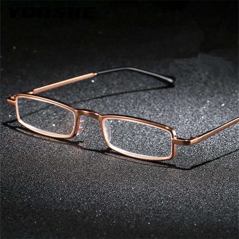 Sunglasses YOOSKE Portable Compact Reading Glasses Men Women Small Metal Rectangle Eyeglasses Alloy Hyperopia With Plastic Case
Sunglasses YOOSKE Portable Compact Reading Glasses Men Women Small Metal Rectangle Eyeglasses Alloy Hyperopia With Plastic Case