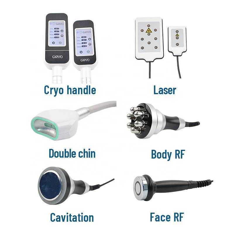Portable 360 Cryolipolysis Fat Freezing Slimming Machine Double chin Removal RF 40K Ultrasound Cavitation Cryo Lipolaser