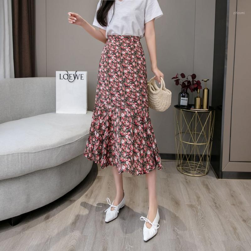 Skirts DUISNENA Long Boho Skirt Floral Print Spring Summer Women Pastoral Fresh Fishtail Tall Waist Vestidos, Orange 
Skirts DUISNENA Long Boho Skirt Floral Print Spring Summer Women Pastoral Fresh Fishtail Tall Waist Vestidos, Orange