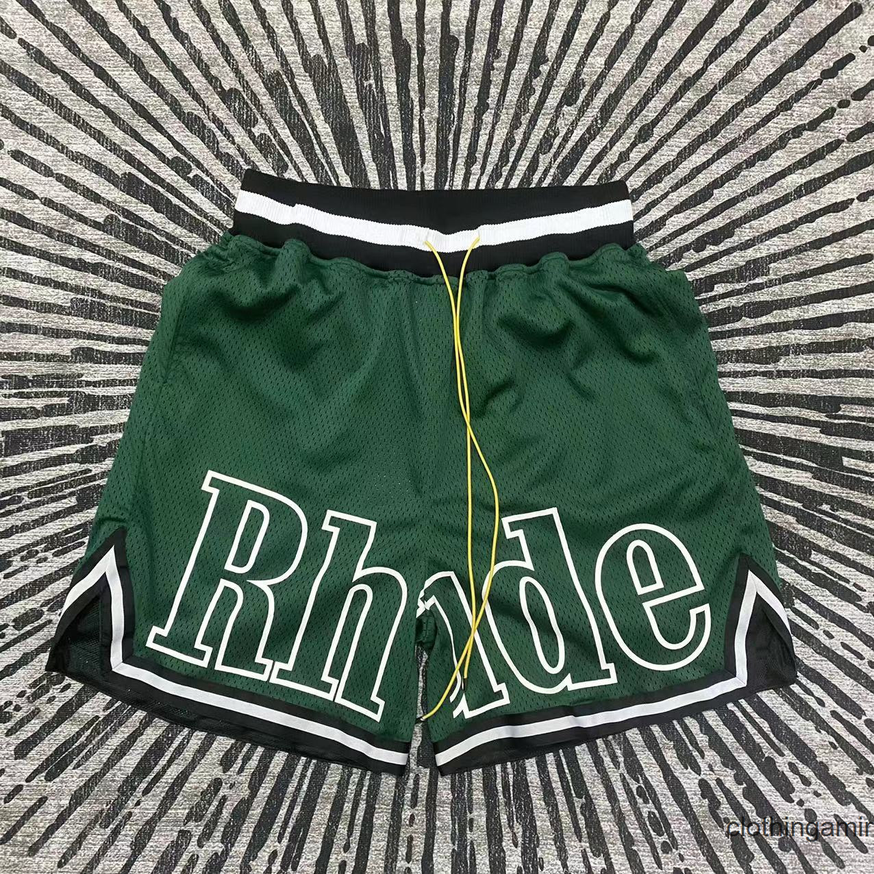 Rhude Designer Shorts Rhlimited Rhude High Street College Style Mesh Collage Five Point Drawstring Casual, Picture color one
Rhude Designer Shorts Rhlimited Rhude High Street College Style Mesh Collage Five Point Drawstring Casual, Picture color one