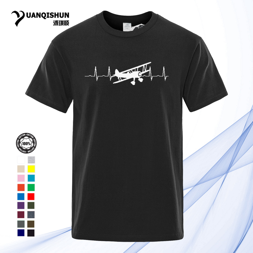YUANQISHUN Propeller plane Heartbeat T Shirt Fashion Design 16 Colors Cotton Short sleeves Tops Tee Unisex T-shirt Casual Streetwear 1440-Z, Black1
YUANQISHUN Propeller plane Heartbeat T Shirt Fashion Design 16 Colors Cotton Short sleeves Tops Tee Unisex T-shirt Casual Streetwear 1440-Z, Black1