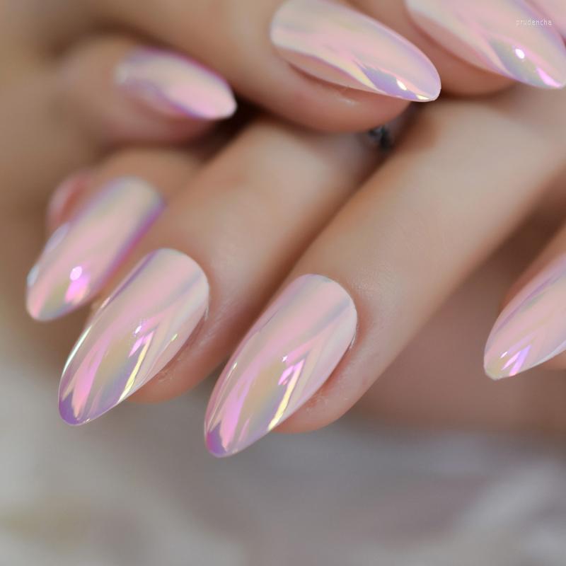 False Nails Light Pink Almond Holographic Nail Art Medium Mirror Adhesive Tape Tips Shiny 24 Pieces Prud22, L5094
False Nails Light Pink Almond Holographic Nail Art Medium Mirror Adhesive Tape Tips Shiny 24 Pieces Prud22, L5094