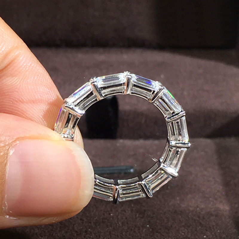 Sier Wedding Sterg Band with White Topaz CZ, Bohemian & Celtic Style, Sier, Eternity Stackable Ring for Women, Gift 4 ,