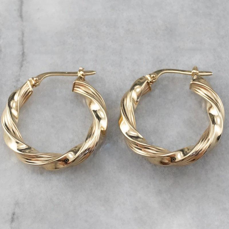 Hoop & Huggie Classic Fashion Gold Colors Earrings Simple Metal Round Twist Punk For Women Engagement Wedding JewelryHoop
Hoop & Huggie Classic Fashion Gold Colors Earrings Simple Metal Round Twist Punk For Women Engagement Wedding JewelryHoop
