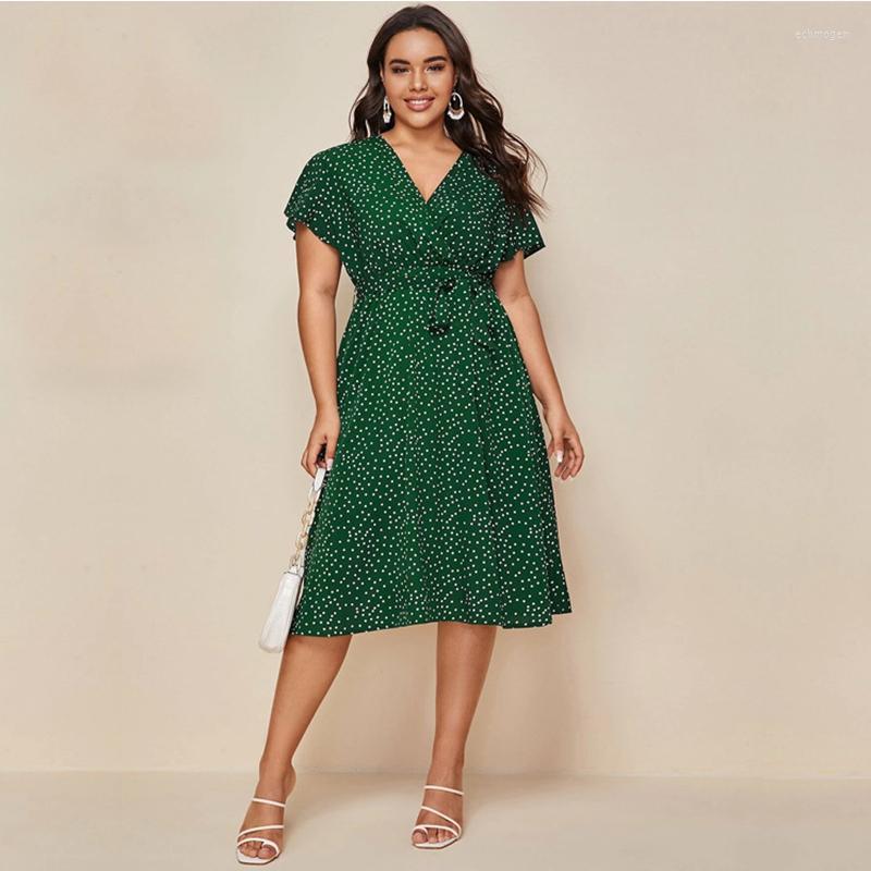 Plus Size Dresses DOIB Women Dress Gree White Polka Dot V Neck Sashes Large 2022 Summer Split Oversize Female 4XL Echm22, Black
Plus Size Dresses DOIB Women Dress Gree White Polka Dot V Neck Sashes Large 2022 Summer Split Oversize Female 4XL Echm22, Black