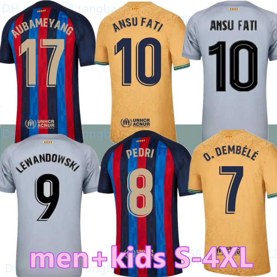 size S-4XL 22 23 Barcelona LEWANDOWSKI Soccer Jerseys ANSU FATI Camiseta 2022 2023 MEMPHIS PEDRI barca KESSIE FERRAN RAPHINHA BRAITHWAITE Football Shirt Men Kids Kit, 22-23 home kids
size S-4XL 22 23 Barcelona LEWANDOWSKI Soccer Jerseys ANSU FATI Camiseta 2022 2023 MEMPHIS PEDRI barca KESSIE FERRAN RAPHINHA BRAITHWAITE Football Shirt Men Kids Kit, 22-23 home kids