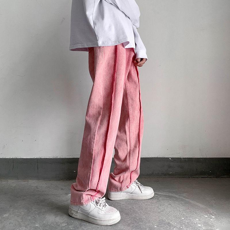 Men's Jeans Men's Loose Straight Pants Stitched Casual Baggy Homme Cargo Pocket Black/white/pink Color Biker Denim TrousersMen's
Men's Jeans Men's Loose Straight Pants Stitched Casual Baggy Homme Cargo Pocket Black/white/pink Color Biker Denim TrousersMen's