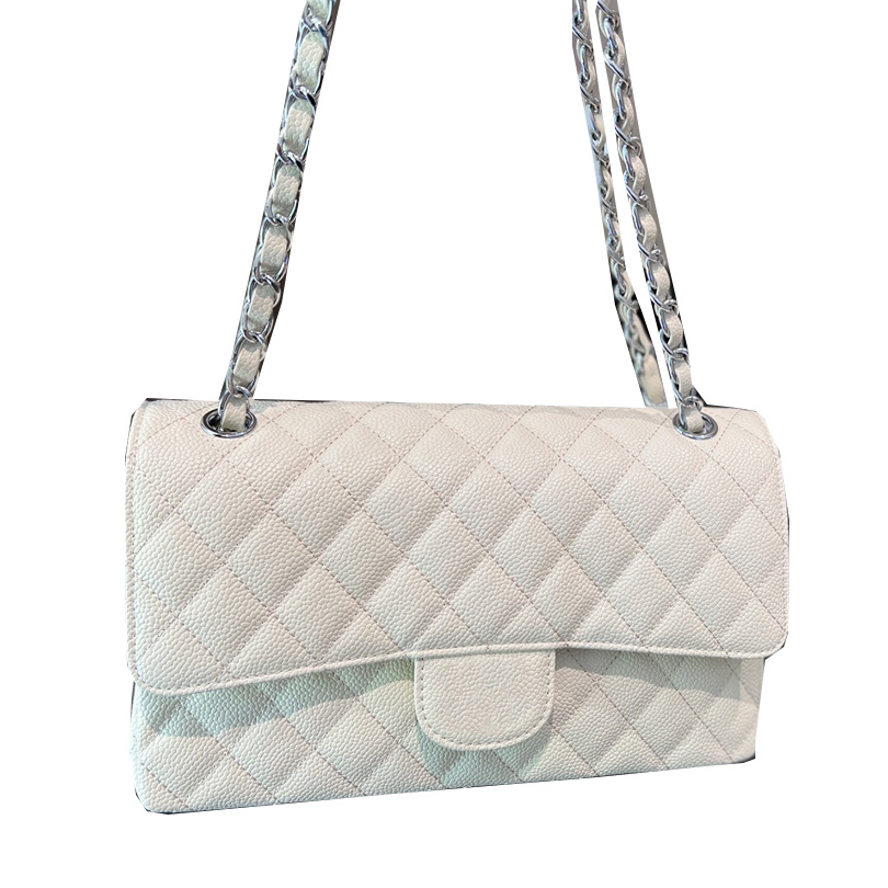 France Womens Caviar Quilted Medium Double Flap White Bags Gold /Silver Metal Hardware Matelasse Chain Crossbody Shoulder Purse Multi Pochette Designer Handbags, Box
France Womens Caviar Quilted Medium Double Flap White Bags Gold /Silver Metal Hardware Matelasse Chain Crossbody Shoulder Purse Multi Pochette Designer Handbags, Box