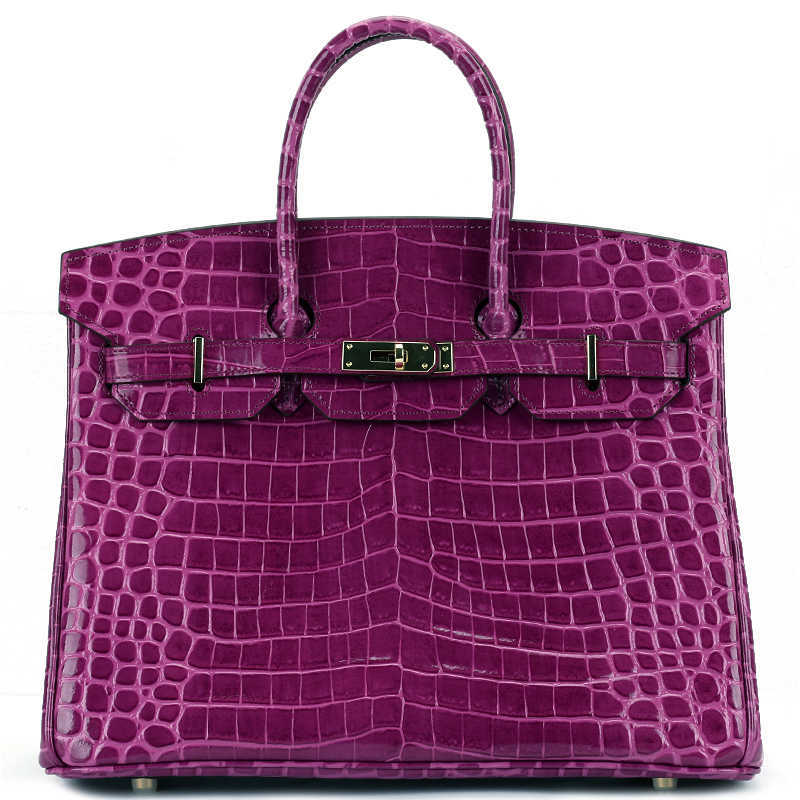 German French High-End Custom Ladies Fashion Crocodile Pattern Bag Genuine Leather Handbag Large Bag Crocodile Skin 35cm Womens Cow Leather, 35cm rose
German French High-End Custom Ladies Fashion Crocodile Pattern Bag Genuine Leather Handbag Large Bag Crocodile Skin 35cm Womens Cow Leather, 35cm rose