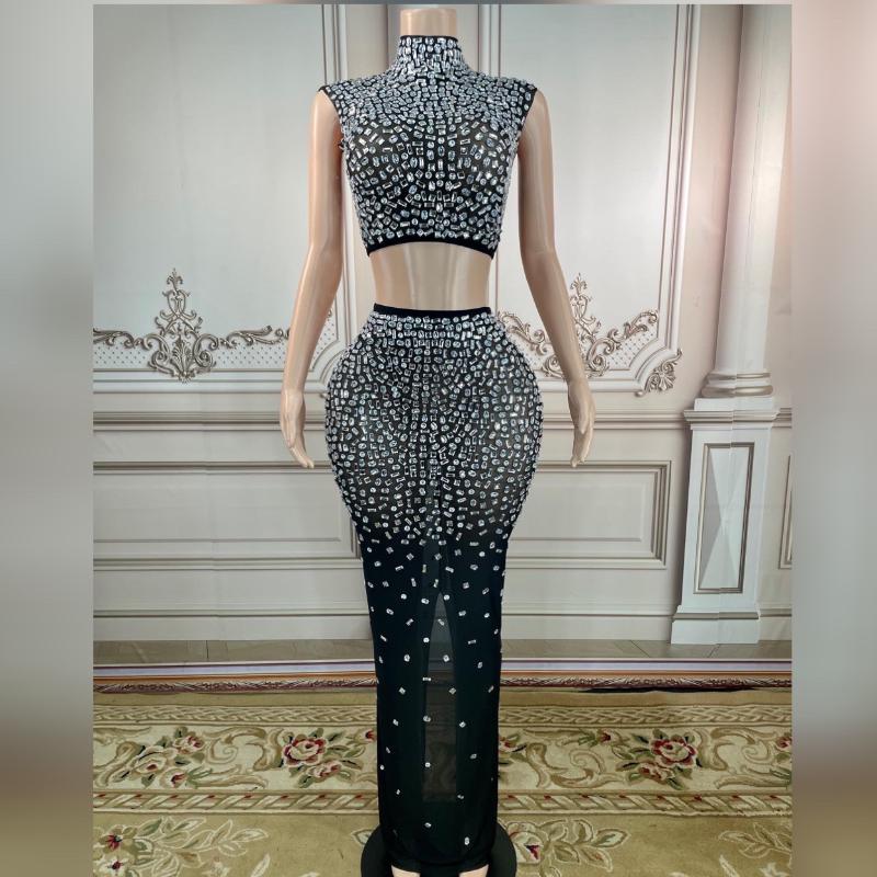 Stage Wear Evening Party Dresses For Women Rhinestone Tops Skirt Stretch Sexy Nightclub Dj Gogo Dance Clothes Singer Outfit DNV16488Stage, Black
Stage Wear Evening Party Dresses For Women Rhinestone Tops Skirt Stretch Sexy Nightclub Dj Gogo Dance Clothes Singer Outfit DNV16488Stage, Black