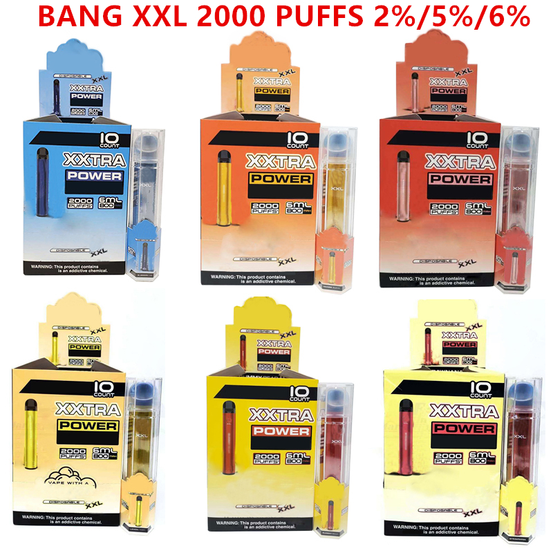 Original BANG XXL 2%/5%/6% Disposable Vapes Cigarettes Pen Device 800mAh Batterys 6ml Pods pre-filled Vapors 2000 Puffs xxtra vapor Vs ELFBAR 5000
Original BANG XXL 2%/5%/6% Disposable Vapes Cigarettes Pen Device 800mAh Batterys 6ml Pods pre-filled Vapors 2000 Puffs xxtra vapor Vs ELFBAR 5000