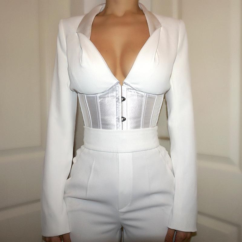 Women' Blouses & Shirts Black White High Quality Deep V Neck Long Sleeve Corset Top Women Low Cut Shirt 2022 Spring Office Lady Elegant Blo
Women' Blouses & Shirts Black White High Quality Deep V Neck Long Sleeve Corset Top Women Low Cut Shirt 2022 Spring Office Lady Elegant Blo