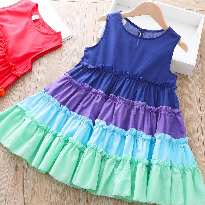Girl's Dresses Design Kids Girls Dress Summer Sleeveless Colorful Bohemia For 2-7years Old Girl Sweet DressGirl's, Blue
Girl's Dresses Design Kids Girls Dress Summer Sleeveless Colorful Bohemia For 2-7years Old Girl Sweet DressGirl's, Blue