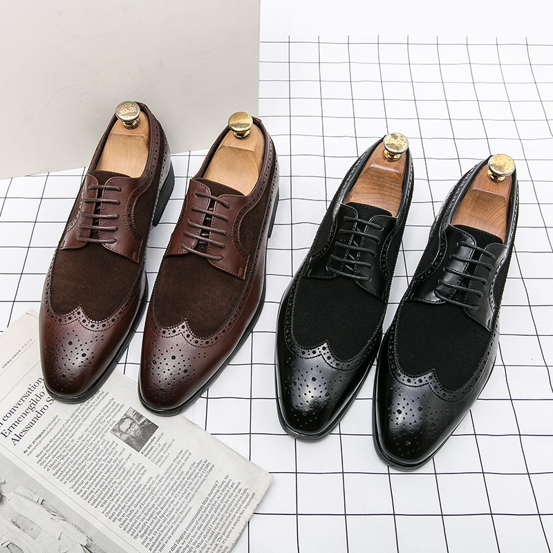 Bullock Hollow Carved Shoes Men Solid Color PU Stitching Faux Suede Fashion Classic Trend Pointed Toe Business Formal Shoes DH986, Clear
Bullock Hollow Carved Shoes Men Solid Color PU Stitching Faux Suede Fashion Classic Trend Pointed Toe Business Formal Shoes DH986, Clear