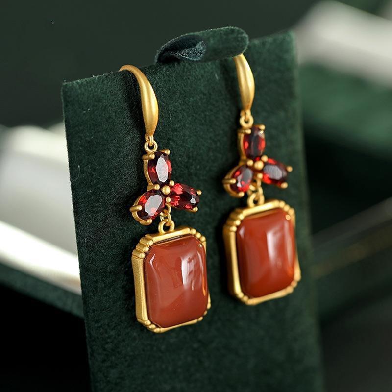 Dangle & Chandelier Natural South Red Agate Earrings Female S925 Sterling Silver Simple Fashion Temperamental Online Influencer EarringDangl
Dangle & Chandelier Natural South Red Agate Earrings Female S925 Sterling Silver Simple Fashion Temperamental Online Influencer EarringDangl