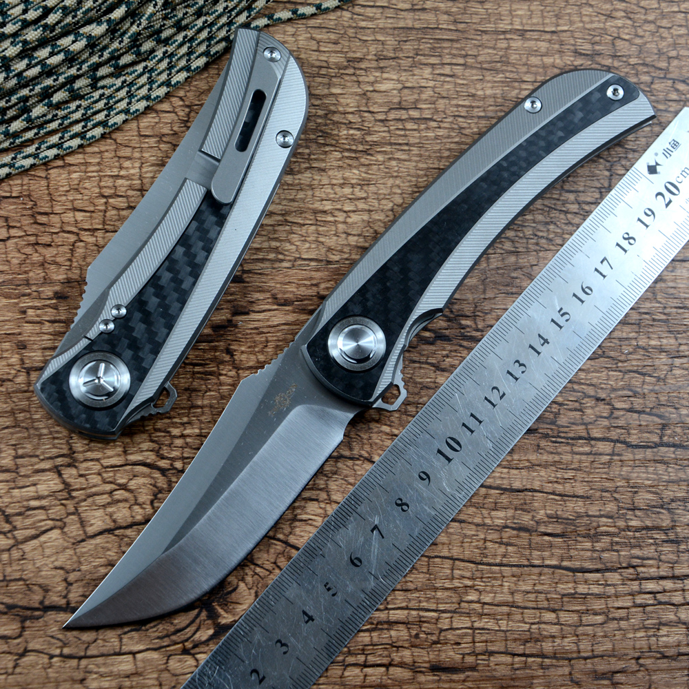 TWOSUN EDC Outdoor Hunting Utility Pocket Knife TS191 Folding D2 Blade Fast Open Flipper Ball Bearing TC4 Titanium CF Handle Daily Tools
TWOSUN EDC Outdoor Hunting Utility Pocket Knife TS191 Folding D2 Blade Fast Open Flipper Ball Bearing TC4 Titanium CF Handle Daily Tools