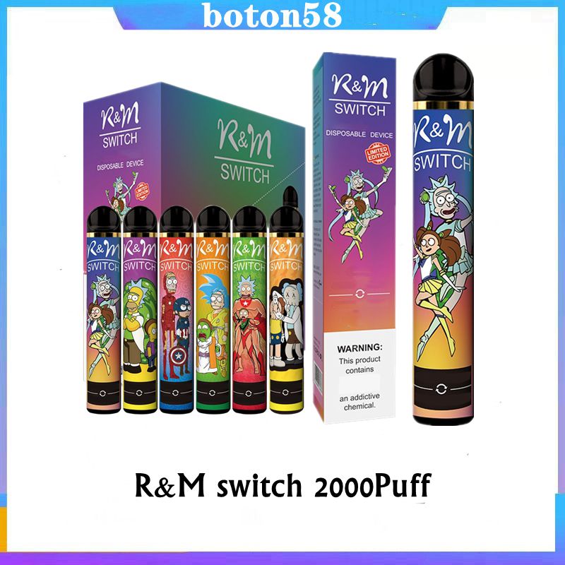 RandM R&M Switch Disposable cigarettes 2000 puffs 8ml 1100mAh Oil Pods 6 colors Vs pro Dazzle AIR BAR MAX PUFF PLUS FLOW Kangvape Onee Stick
RandM R&M Switch Disposable cigarettes 2000 puffs 8ml 1100mAh Oil Pods 6 colors Vs pro Dazzle AIR BAR MAX PUFF PLUS FLOW Kangvape Onee Stick