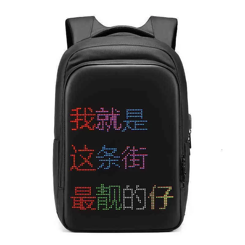 Backpack Tiktok Led Smart Shoulder Bag Male Waterproof Outdoor Advertising Package