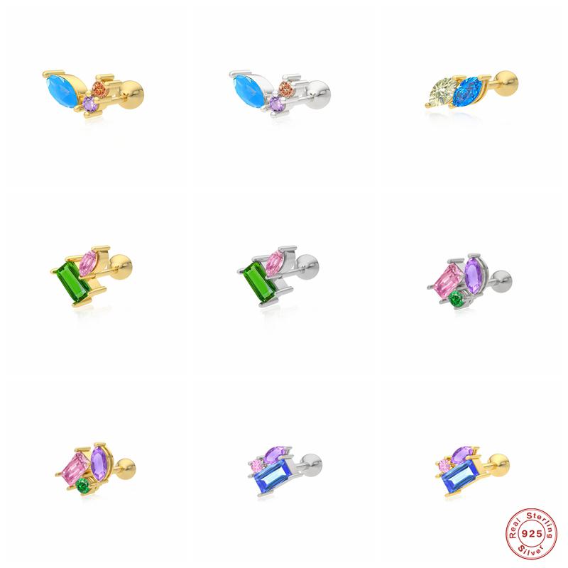 Stud Aide 1PC 925 Sterling Silver Colored Oval Square Zircon Earrings For Women Mini Rainbow Crystal Piercing Cartilage EarringsStud
Stud Aide 1PC 925 Sterling Silver Colored Oval Square Zircon Earrings For Women Mini Rainbow Crystal Piercing Cartilage EarringsStud