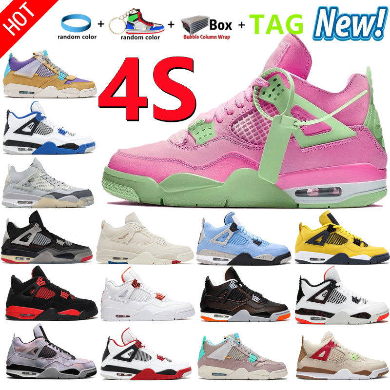 New 4S IV 4 Men Women Basketball Shoes Bred Thunder University Blue Military Black Cat Sail Cement Hyper Royal Lightning White Cement Pink Hermit Trainers Sneakers, Box
New 4S IV 4 Men Women Basketball Shoes Bred Thunder University Blue Military Black Cat Sail Cement Hyper Royal Lightning White Cement Pink Hermit Trainers Sneakers, Box
