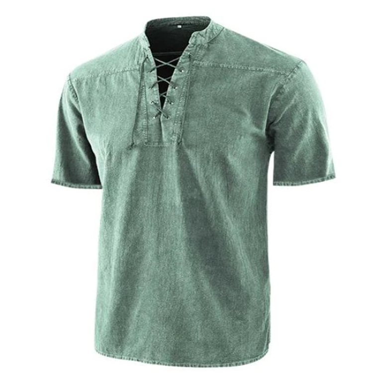 Men Casual Shirts Medieval Retro Lace-up V-Neck Cotton Linen Gothic Short Sleeve T-Shirts Plus Size S-5XL, Ginger
Men Casual Shirts Medieval Retro Lace-up V-Neck Cotton Linen Gothic Short Sleeve T-Shirts Plus Size S-5XL, Ginger