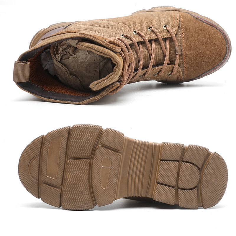 SUADEX Steel Toe for Men Military Indestructible Work Desert Combat Boots Army Safety Shoes 3648 220720