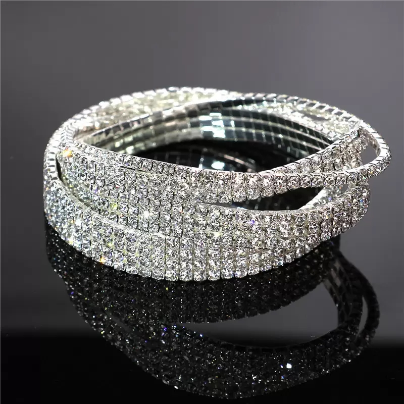 Fashion Adjustable Women Crystal Diamond Anklet Bracelet Gold Silver 1/2/3/4/5 Rows Rhinestone Foot Chain Summer Beach Jewelry Bride Gift Wholesale Pr
