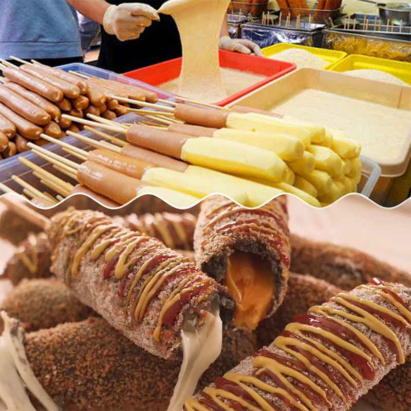 BEIJAMEI Commercial Automatic 25L Cheese Dog Sticks Fryer Machine Electric Deep Korean Corn Dog Frying Snack Equipment