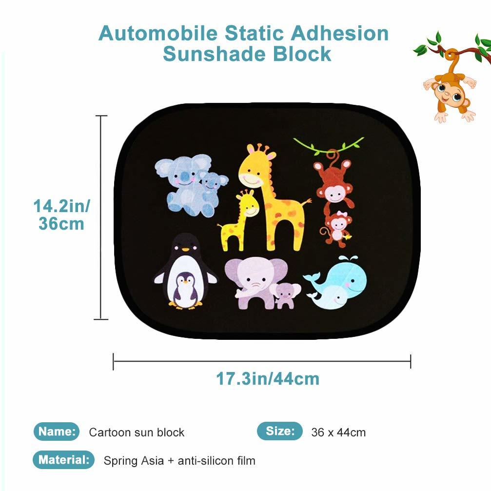 2PCS Sun Shades Cute Cartoon Foldable UV Protect Curtain Side Window Sunshade Cover For Baby Kids Universal Car Styling