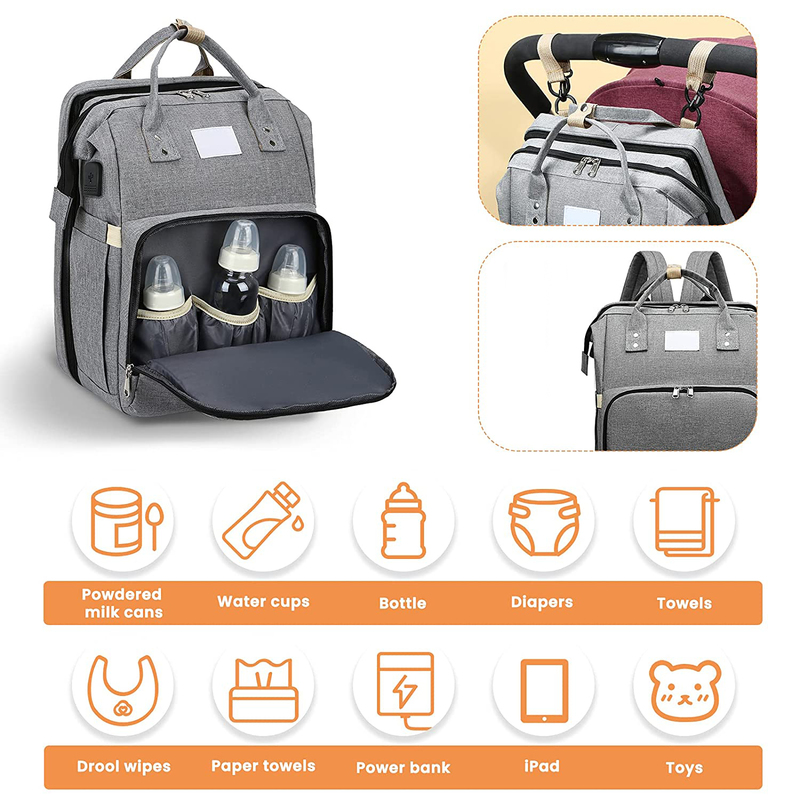 Portable Baby Bed Travel Bassinet Folding Crib Shade Cloth Baby Nappy Changing Bags Changing Station Changing Pad Waterproof 220514