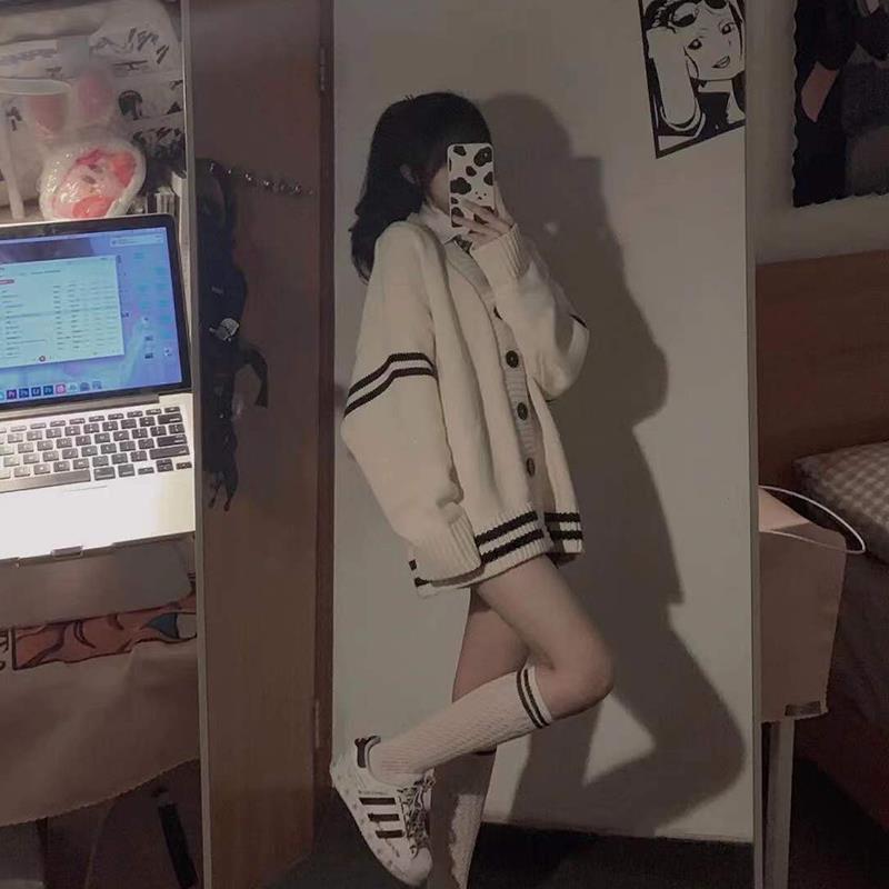 Cardigan Women Lovely Cosy Fashion Allmatch Patchwork Korean Style Ins Arrival Kawaii Simple Trendy Leisure Young W220817