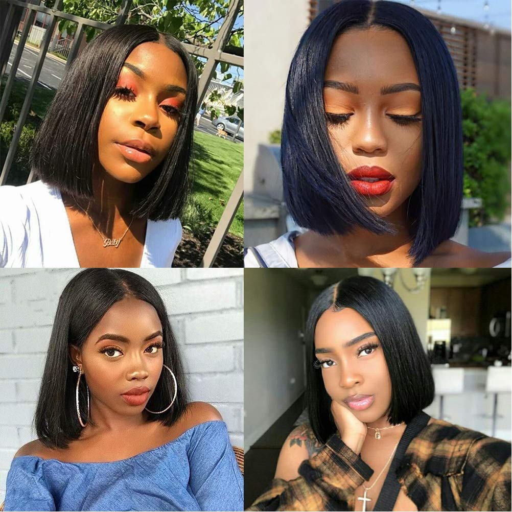 Short Ombre Sliver Gray Pixie Cut Wig Dark Root Straight Layered Hair Synthetic Wigs for Black White Women