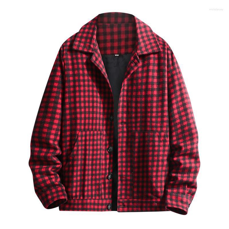 Men' Trench Coats Fashion Jackets Autumn And Winter Thick Outerwear Plaid Lapel Pocket Loose Coat Jacket Male Woolen Top Blouse Viol22, Red
Men' Trench Coats Fashion Jackets Autumn And Winter Thick Outerwear Plaid Lapel Pocket Loose Coat Jacket Male Woolen Top Blouse Viol22, Red