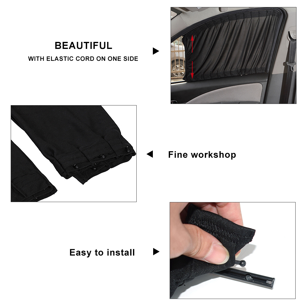 2 pcs 50S Car Anti-UV Side Window Sunshades Car Window Shade Curtain Auto Rear Windshield Sun Block For Most Of Cars SUV