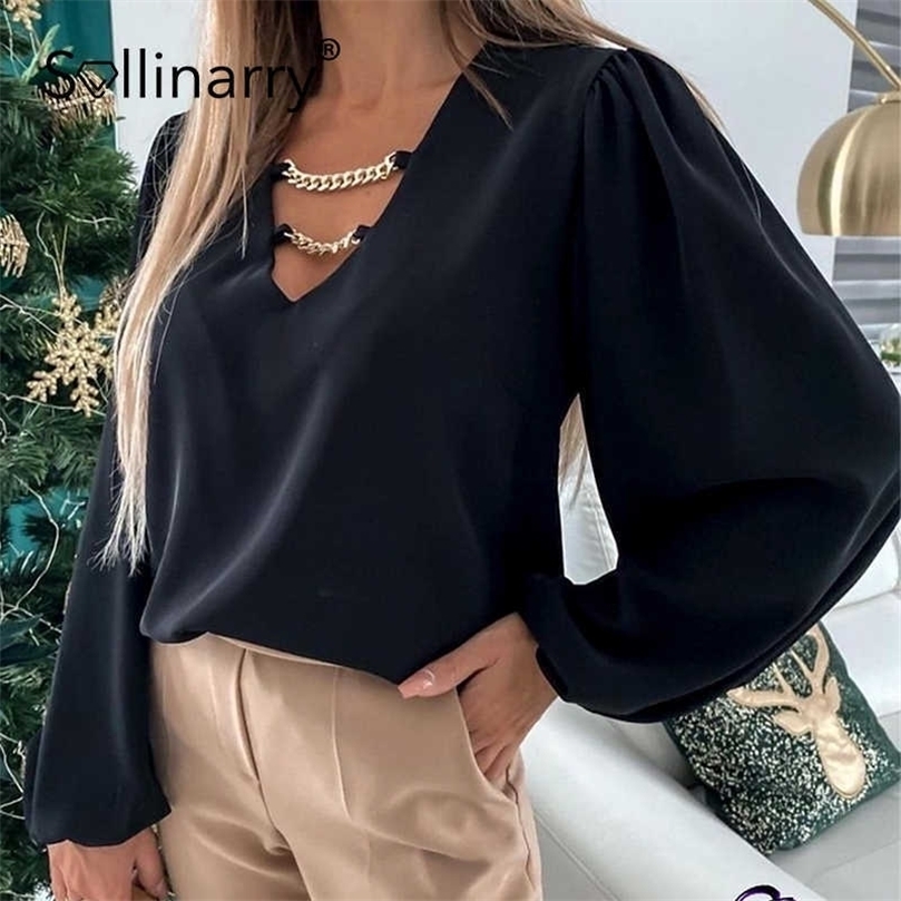 BeAvant Chic chain puff sleeve chiffon women blouse Spring sexy V-neck loose female tops Fashion soild color ladies blouse 210709, Red
BeAvant Chic chain puff sleeve chiffon women blouse Spring sexy V-neck loose female tops Fashion soild color ladies blouse 210709, Red