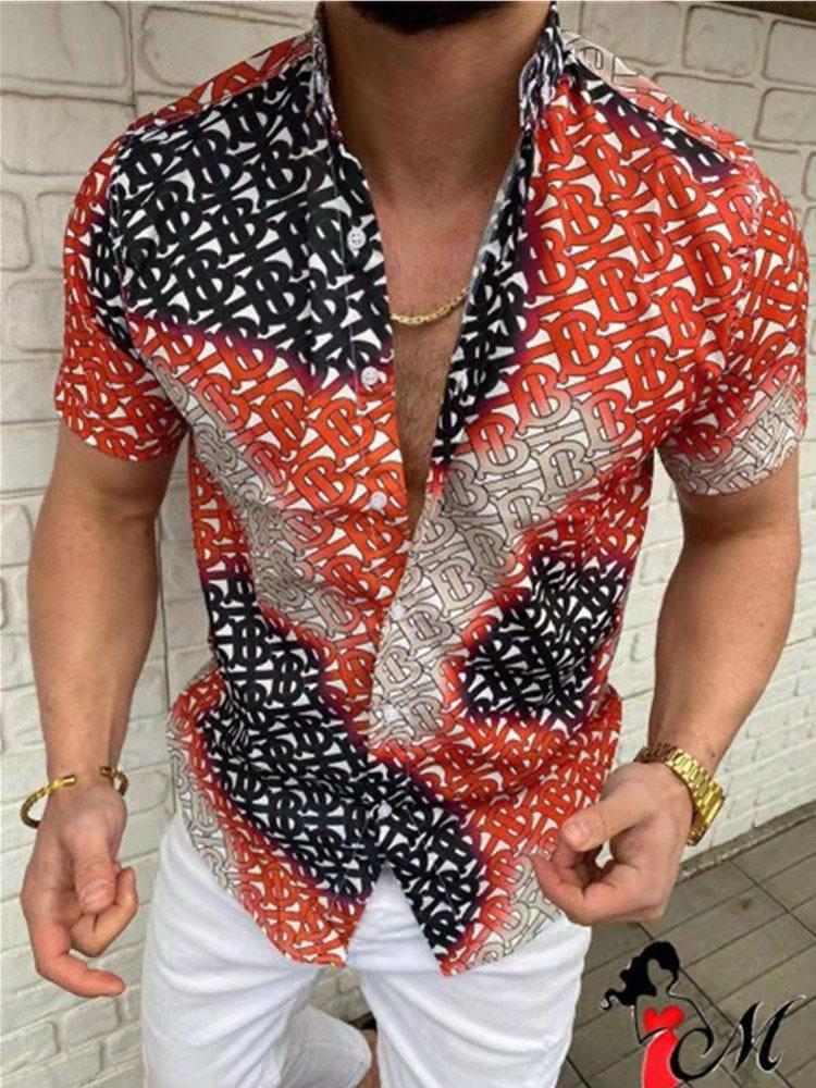 Men's Dress Shirts Men's High-end Clothing Casual Fashion Letter Print Chemise Streetwear Cardigan Short Sleeve ShirtMen's, H7
Men's Dress Shirts Men's High-end Clothing Casual Fashion Letter Print Chemise Streetwear Cardigan Short Sleeve ShirtMen's, H7