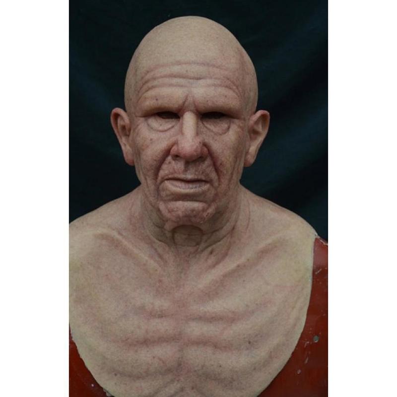 Old Man Scary Full Head Latex Halloween Funny Cosplay Party Mask 220611 - view 3