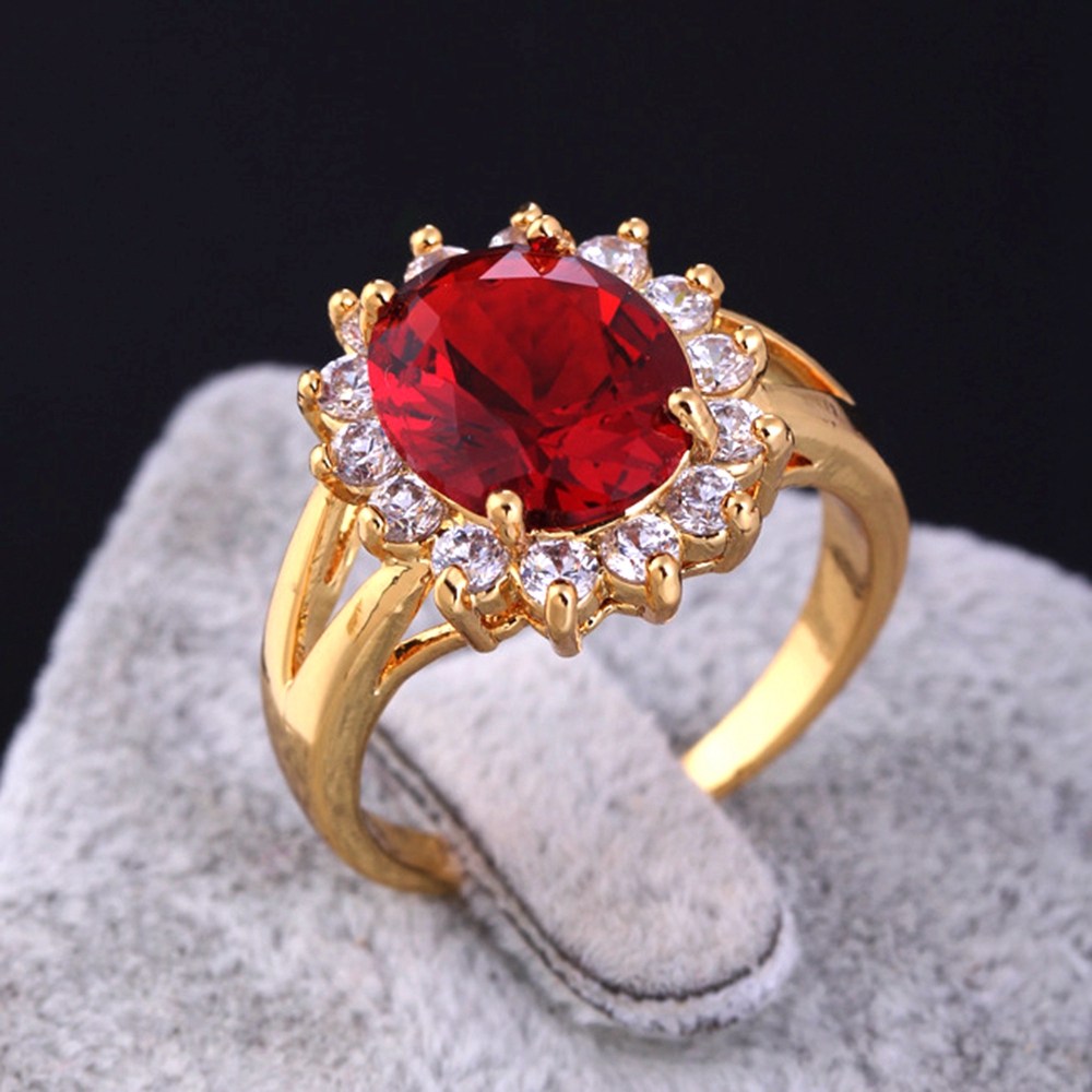 Oval Cut Women Ring Red Cubic Zircon 18k Yellow Gold Filled Classic Fashion Fingerband Luxury Wedding Party Gift
Oval Cut Women Ring Red Cubic Zircon 18k Yellow Gold Filled Classic Fashion Fingerband Luxury Wedding Party Gift