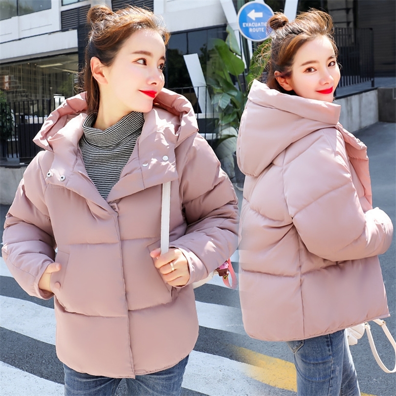 Slim Cotton Solid New Women's Hooded Winter Loose Cottonpadded Jacket Winter Jacket Women 902 201019