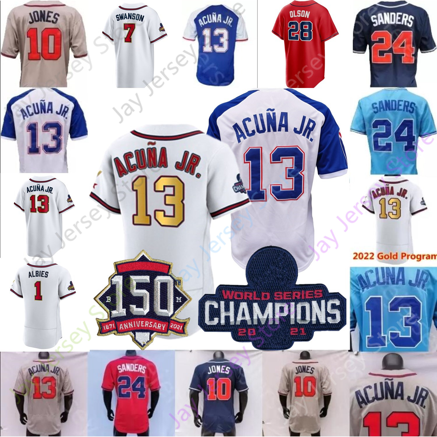 WS Jersey Vaughn Grissom Cano Spencer Strider Michael Harris II Ozzie Albies Ronald Acuna Jr. Matt Olson Dansby Swanson Austin Riley Max Fried Sanders Aaron Jones, Fan's versions grey
WS Jersey Vaughn Grissom Cano Spencer Strider Michael Harris II Ozzie Albies Ronald Acuna Jr. Matt Olson Dansby Swanson Austin Riley Max Fried Sanders Aaron Jones, Fan's versions grey