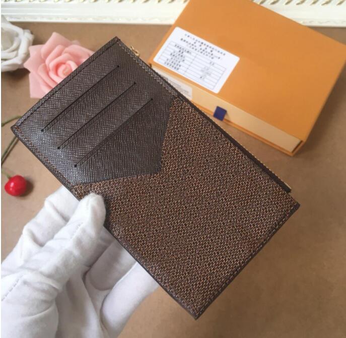 Top quality Genuine Leather Holder Luxurys Designers Fashion handbag Men Women's COIN CARD Holders Black Lambskin Mini Wallets Key Purse Pocket Interior Slot