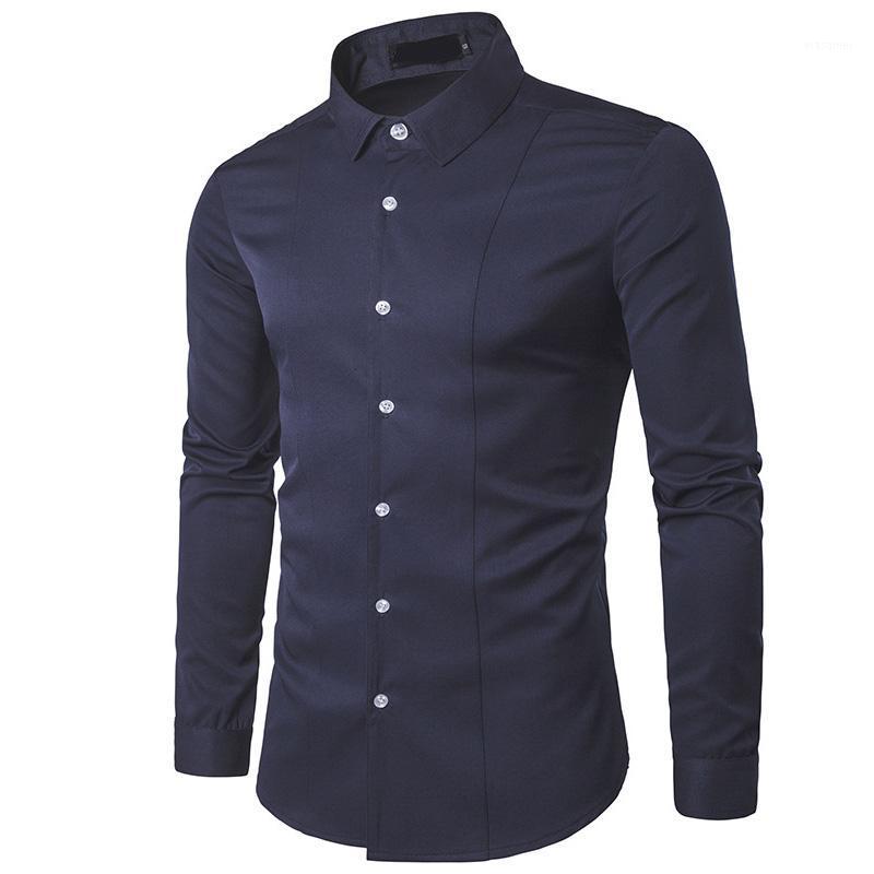 Spring Autumn Solid Casual Business Gantlemen Young Men Single Breasted Evening Dress Camisas Para Hombre Men's Shirts, Black
Spring Autumn Solid Casual Business Gantlemen Young Men Single Breasted Evening Dress Camisas Para Hombre Men's Shirts, Black