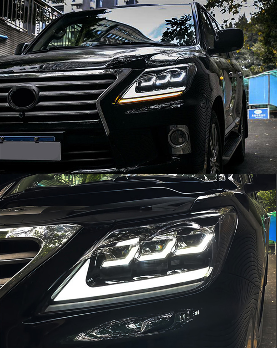 2 PCS Car Front Lamp LED For Lexus LX570 20 08-20 15 Modified LED Lights DRL Daytime Running Driving Light
