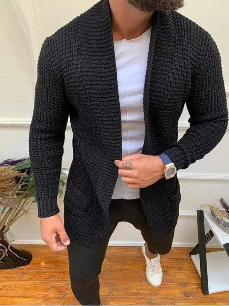 Men Striped Casual Knitting Cardigan Spring Autumn V-Neck Solid Long Sleeve Male Jacket Daily Style Pocket Streetwear Tracksuits 220813