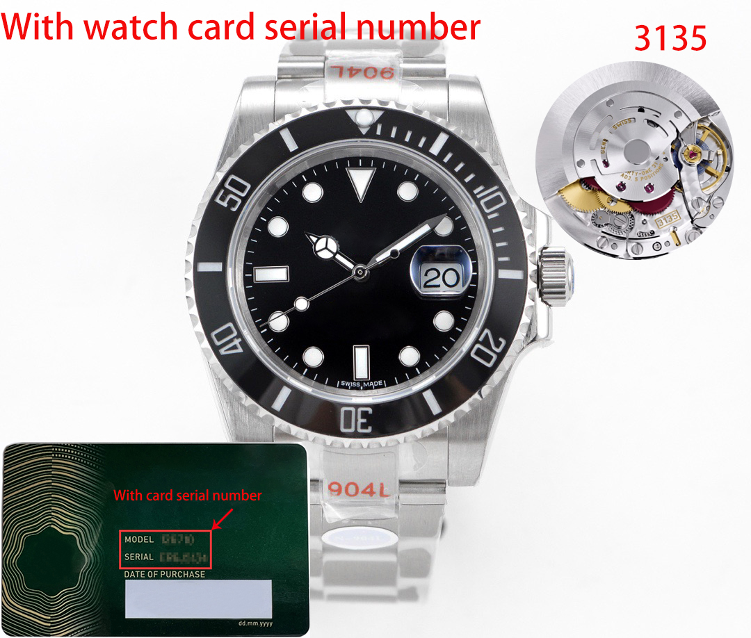 N Factory V11 edition ETA 3135 Sapphire Ceramic diving Men watch luminous Automatic Wristwatch waterproof 10ATM sport 904L stainless steel Orologi di lusso, Black
N Factory V11 edition ETA 3135 Sapphire Ceramic diving Men watch luminous Automatic Wristwatch waterproof 10ATM sport 904L stainless steel Orologi di lusso, Black